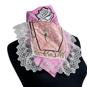 Pink Choker Collar Neckerchief Bandana Cottage-core Scarf Face Mask Multi-use